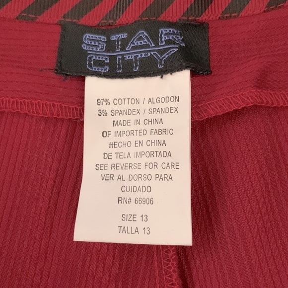 EUC Vintage Burgundy Red Corduroy Flare/Wide Leg 4-Way Stretch Trousers - Picture 7 of 8